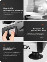 Rebanadora eléctrica de carne de 200 W con 2 cuchillas extraíbles de acero inoxidable de 7.5 pulgadas, grosor ajustable