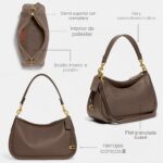Bolso Bandolera Coach Cary CC437 B4CBD Piel Suave Color Piedra Oscura
