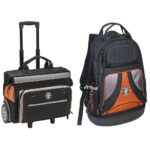 Set Klein Tools Tradesman Pro Bolsa de Herramientas con Ruedas 55452RTB y Mochila 55421BP-14 63 Bolsillos Capacidad 200