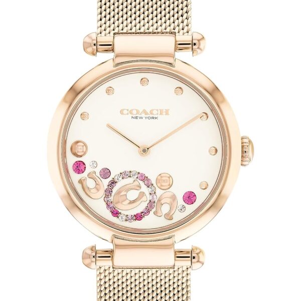 Reloj Coach Cary para Mujer Modelo 14504004 Pulsera de Malla Oro Rosa Diámetro 34 milímetros Resistente al Agua 100 metr