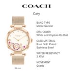 Reloj Coach Cary para Mujer Modelo 14504004 Pulsera de Malla Oro Rosa Diámetro 34 milímetros Resistente al Agua 100 metr