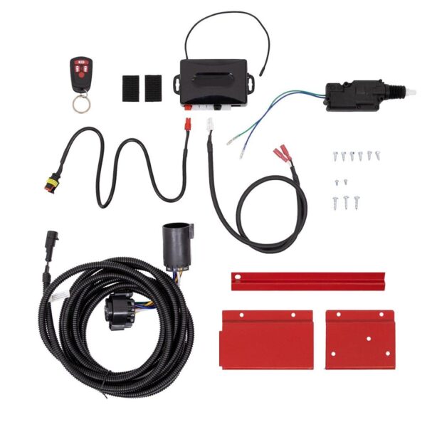 Modelo PS8003 Kit RKE, mazo de cables de enganche, caja de sillín rojo