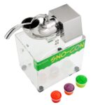 Restaurantware Hi Tek - Máquina eléctrica de cono de nieve, 1 máquina de afeitar de hielo con boca de tolva ancha, funci