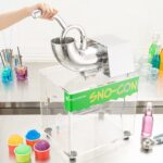 Restaurantware Hi Tek - Máquina eléctrica de cono de nieve, 1 máquina de afeitar de hielo con boca de tolva ancha, funci