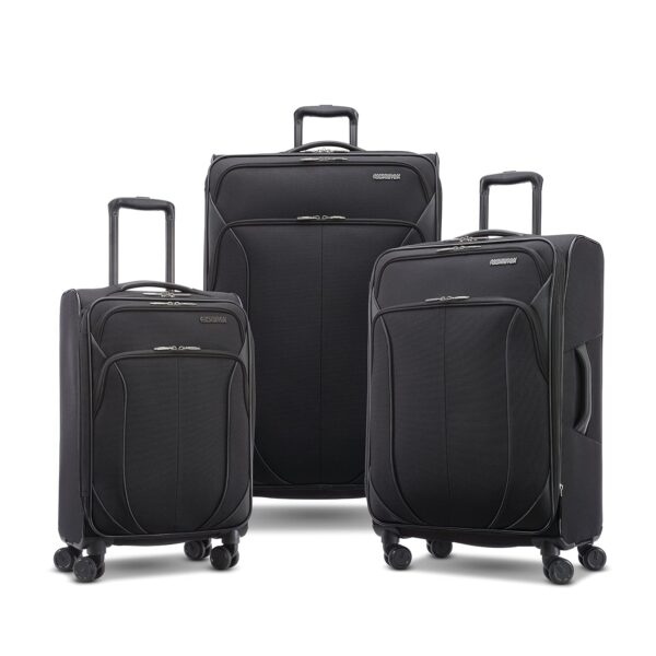 Set de Maletas American Tourister 4 Kix 2.0 Softside Expandible con Ruedas Giratorias 3 Piezas Negro