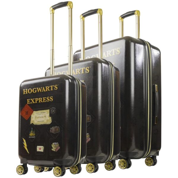 Juego de Maletas FUL Harry Potter Hogwarts Express Negro 3 Piezas Carcasa Rígida ABS