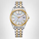 Reloj Citizen Eco-Drive Peyten EO1224-54D para mujer acero inoxidable bicolor esfera blanca cristal de zafiro 33 milímet
