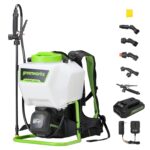 Rociador de Mochila Greenworks PA891K 24V 4 Galones 70 PSI con Batería 2.0Ah y Cargador