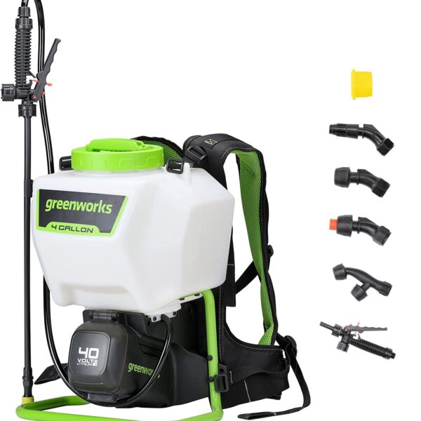 Rociador Inalámbrico de Mochila Greenworks BPS40B00 40V 4 Galones 70 PSI Alcance 25 Pies Solo Herramienta