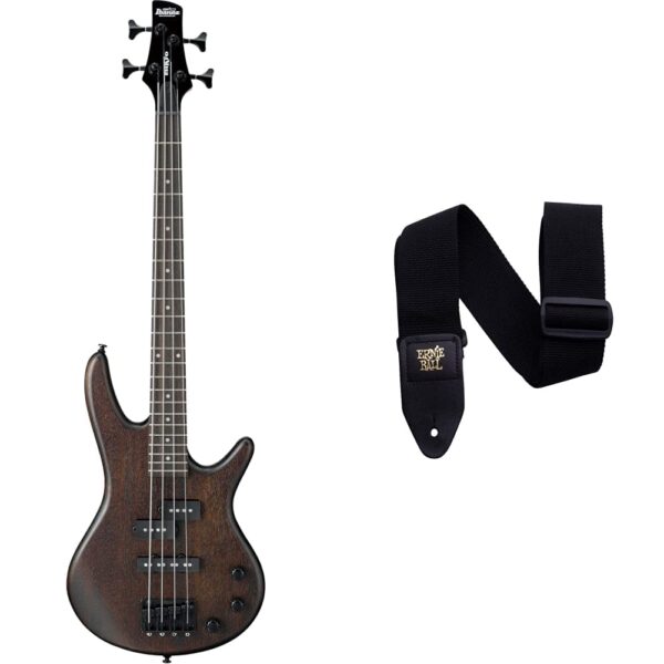 Bajo Ibanez 4 Cuerdas GSRM20BWNF Nogal Plano con Correa Ernie Ball Polypro Negra P04037