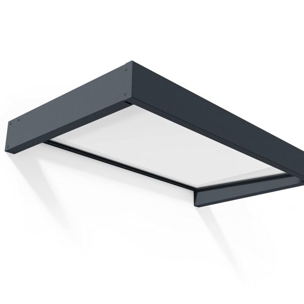 Toldo Palram Canopia Sophia 707002 5 x 3 pies Gris Niebla Policarbonato con Marco de Aluminio y Soportes de Acero Galvan