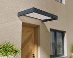 Toldo Palram Canopia Sophia 707002 5 x 3 pies Gris Niebla Policarbonato con Marco de Aluminio y Soportes de Acero Galvan
