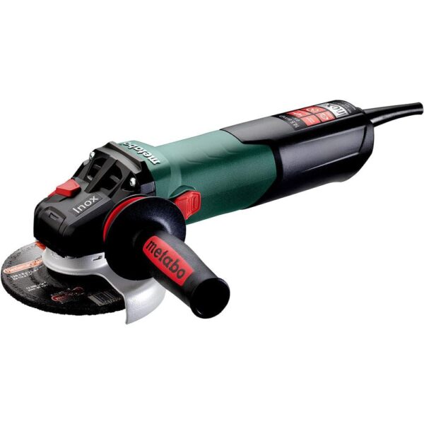 Metabo Amoladora angular de velocidad variable de 4-1/2/5 pulgadas, 2,000-7,600 RPM, 14.5 Amp, electrónica, interruptor