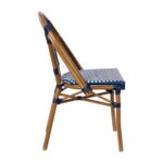 Juego de 2 Sillas Apilables Flash Furniture 2-SDA-AD642001-NVYWH-NAT-GG Ratán PE Azul Marino y Blanco Marco de Aluminio