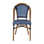 Juego de 2 Sillas Apilables Flash Furniture 2-SDA-AD642001-NVYWH-NAT-GG Ratán PE Azul Marino y Blanco Marco de Aluminio