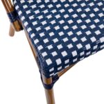 Juego de 2 Sillas Apilables Flash Furniture 2-SDA-AD642001-NVYWH-NAT-GG Ratán PE Azul Marino y Blanco Marco de Aluminio