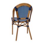 Juego de 2 Sillas Apilables Flash Furniture 2-SDA-AD642001-NVYWH-NAT-GG Ratán PE Azul Marino y Blanco Marco de Aluminio