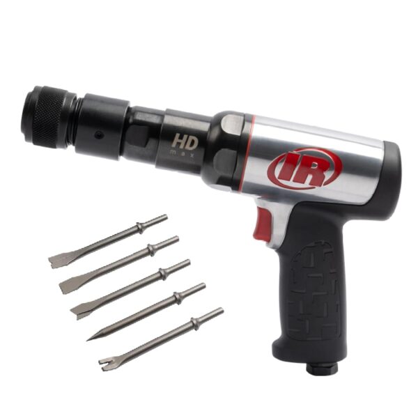 Ingersoll Rand 135MAXK Martillo Neumático de Cambio Rápido con Reducción de Vibración, Juego de Cincel de 5 Piezas, 2,60