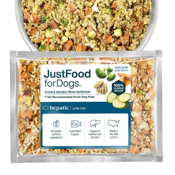 Alimento Fresco Congelado para Perros JustFoodForDogs Vet RX Apoyo Hepático 18 Onzas Paquete de 21