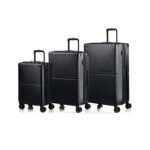Set de Maletas Champs International S1034 BLACK Colección Earth Policarbonato Bloqueo TSA Puerto USB