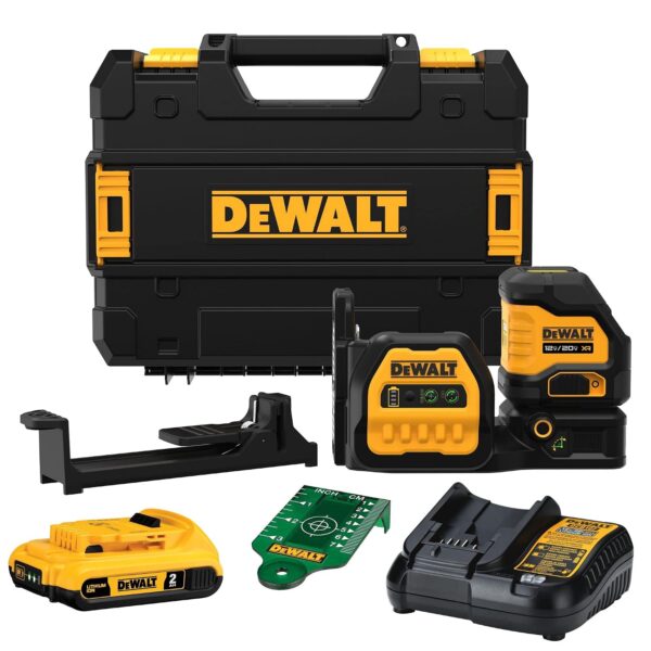 DEWALT Kit de Nivel Láser 20V/12V MAX, Láser de Línea Cruzada, Verde (DCLE34020G)