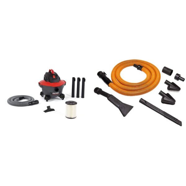 Aspiradora en Seco y Húmedo RIDGID RT0600 6 Galones con Kit de Accesorios para Detalles Automáticos VT2534 7 Piezas