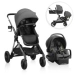 Sistema de Viaje Modular Evenflo Pivot Xpand Modelo 57112459AZ con Asiento Infantil para Automóvil LiteMax Barra Antirre