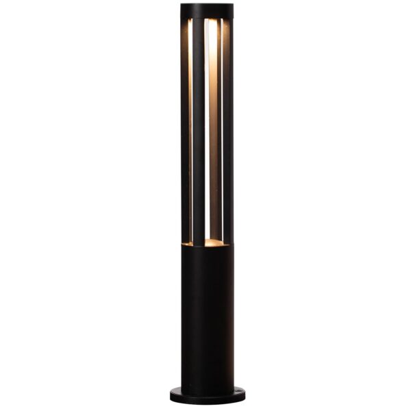 Luz de Bolardo Quickway Imports QI004596 Aluminio Negro Redonda LED 6.25 x 31.75 Pulgadas