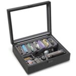 Caja de Almacenamiento Kaviso Cache Display Valet KAV-20221-1 Negro Piel Sintética con Forro de Microfibra Apilable