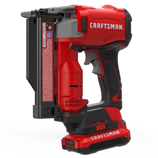 CRAFTSMAN Kit de clavadora de pines V20, calibre 23, inalámbrico, batería y cargador incluidos (CMCN623C1)