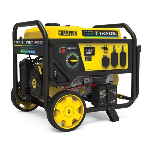 Generador Portátil Champion Power Equipment Modelo 201169 Tricombustible 8125 Vatios de Arranque 6500 Vatios de Funciona
