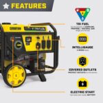 Generador Portátil Champion Power Equipment Modelo 201169 Tricombustible 8125 Vatios de Arranque 6500 Vatios de Funciona