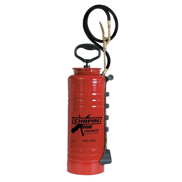 Pulverizador de Tanque Chapin 19054 Extreme Tri-Poxy 3.5 Galones Cabeza Abierta para Hormigón Industrial Color Rojo