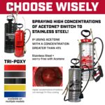 Pulverizador de Tanque Chapin 19054 Extreme Tri-Poxy 3.5 Galones Cabeza Abierta para Hormigón Industrial Color Rojo