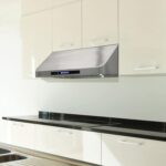 BRAMA Campana extractora debajo del gabinete con conducto de escape, luces LED de control de pantalla táctil, ventilador