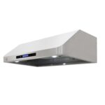 BRAMA Campana extractora debajo del gabinete con conducto de escape, luces LED de control de pantalla táctil, ventilador