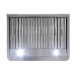 BRAMA Campana extractora debajo del gabinete con conducto de escape, luces LED de control de pantalla táctil, ventilador