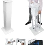 Soporte Portátil Plegable para DJ Rockville RTP-GO Capacidad 132 Libras Altura Ajustable 39 a 70 Pulgadas Blanco