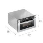 KoolMore Cajón para microondas de acero inoxidable de 24 pulgadas con capacidad de 1.2 pies cúbicos, potencia de 1000W c