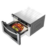KoolMore Cajón para microondas de acero inoxidable de 24 pulgadas con capacidad de 1.2 pies cúbicos, potencia de 1000W c