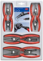 Juego de Alicates de Precisión KNIPEX 00 20 04 SB y Alicates Cobra 9K 00 80 94 US 12 Piezas Rojo