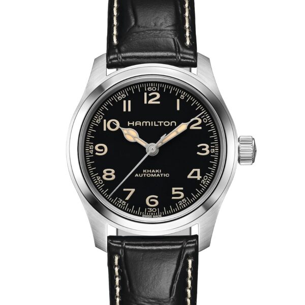 Reloj Hamilton Khaki Field Murph H70405730 Automático Caja de Acero Inoxidable 38 milímetros Esfera Negra Correa de Cuer