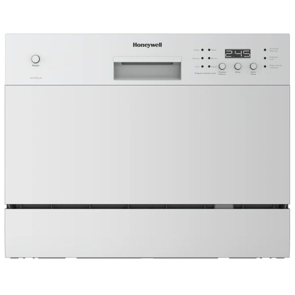 Honeywell Lavavajillas de encimera con 6 ajustes de lugar, 6 programas de lavado, bañera de acero inoxidable, UL/Energy