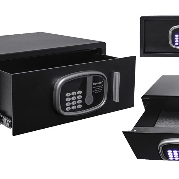 Barska Hotel-Style Digital LED Keypad Safe with Motorized Bolts, Steel Construction, Interior Light, Compact Security fo