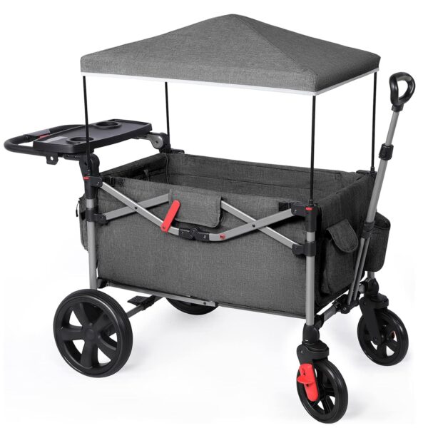 Carro Plegable EVER ADVANCED para Niños y Carga Toldo Extraíble Arnés de 5 Puntos Negro
