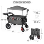 Carro Plegable EVER ADVANCED para Niños y Carga Toldo Extraíble Arnés de 5 Puntos Negro