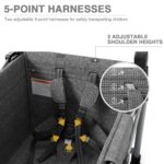 Carro Plegable EVER ADVANCED para Niños y Carga Toldo Extraíble Arnés de 5 Puntos Negro