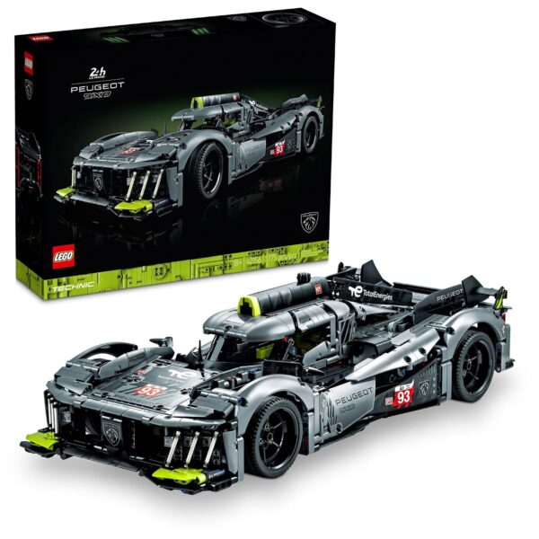Kit de Construcción LEGO Technic Peugeot 9X8 24H Le Mans Hybrid Hypercar 42156 Escala 1:10 1775 Piezas