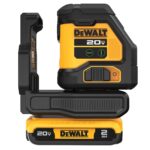 DEWALT 20V MAX, kit de nivel láser, láser de línea cruzada, verde (DCLE34021D1)