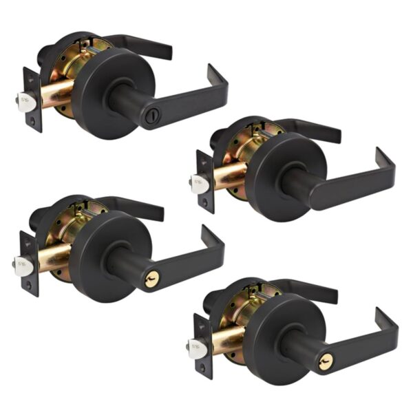 Paquete de Palancas de Puerta Comercial Master Lock Grado 2 Bronce Frotado con Aceite Paso Privacidad Almacén y Aula